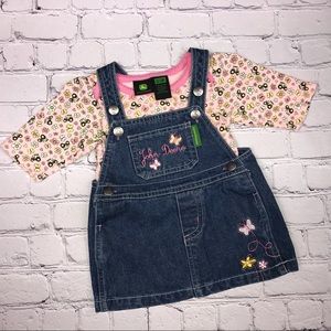 John Deere Denim Bib Dress Set - size 3m